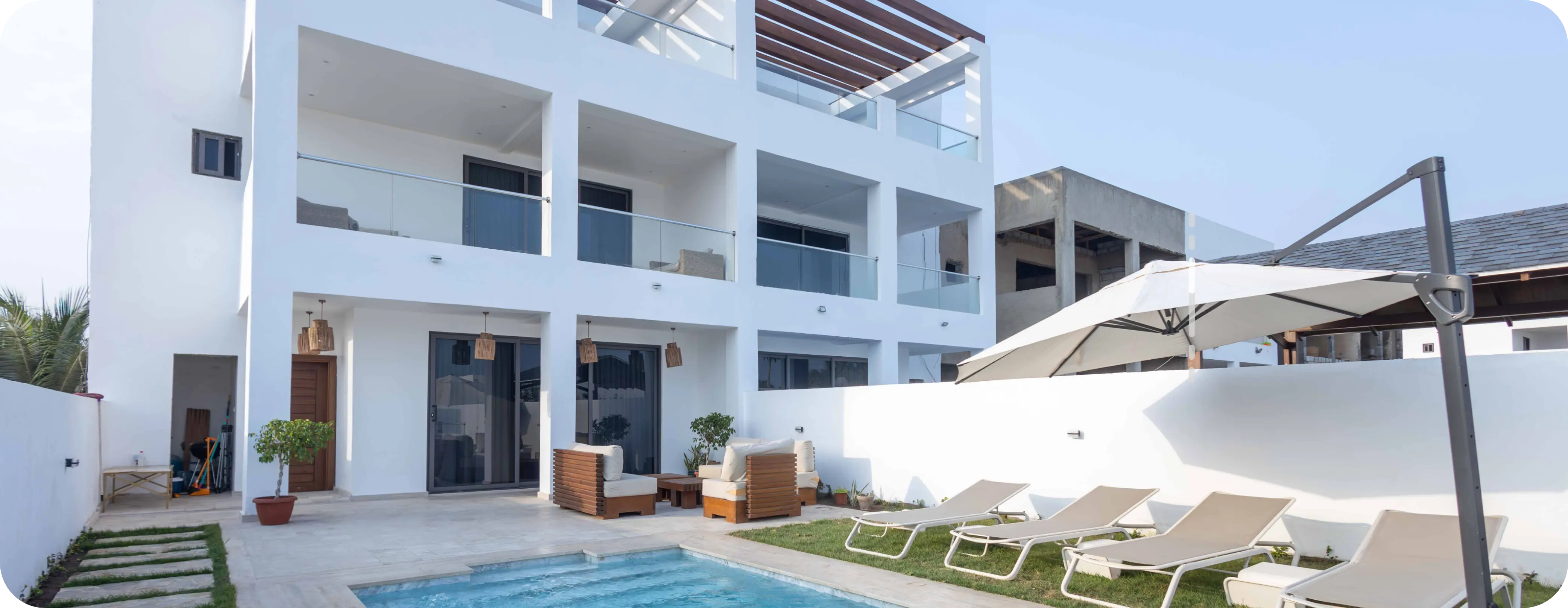 5-bedroom villa exterior and pool